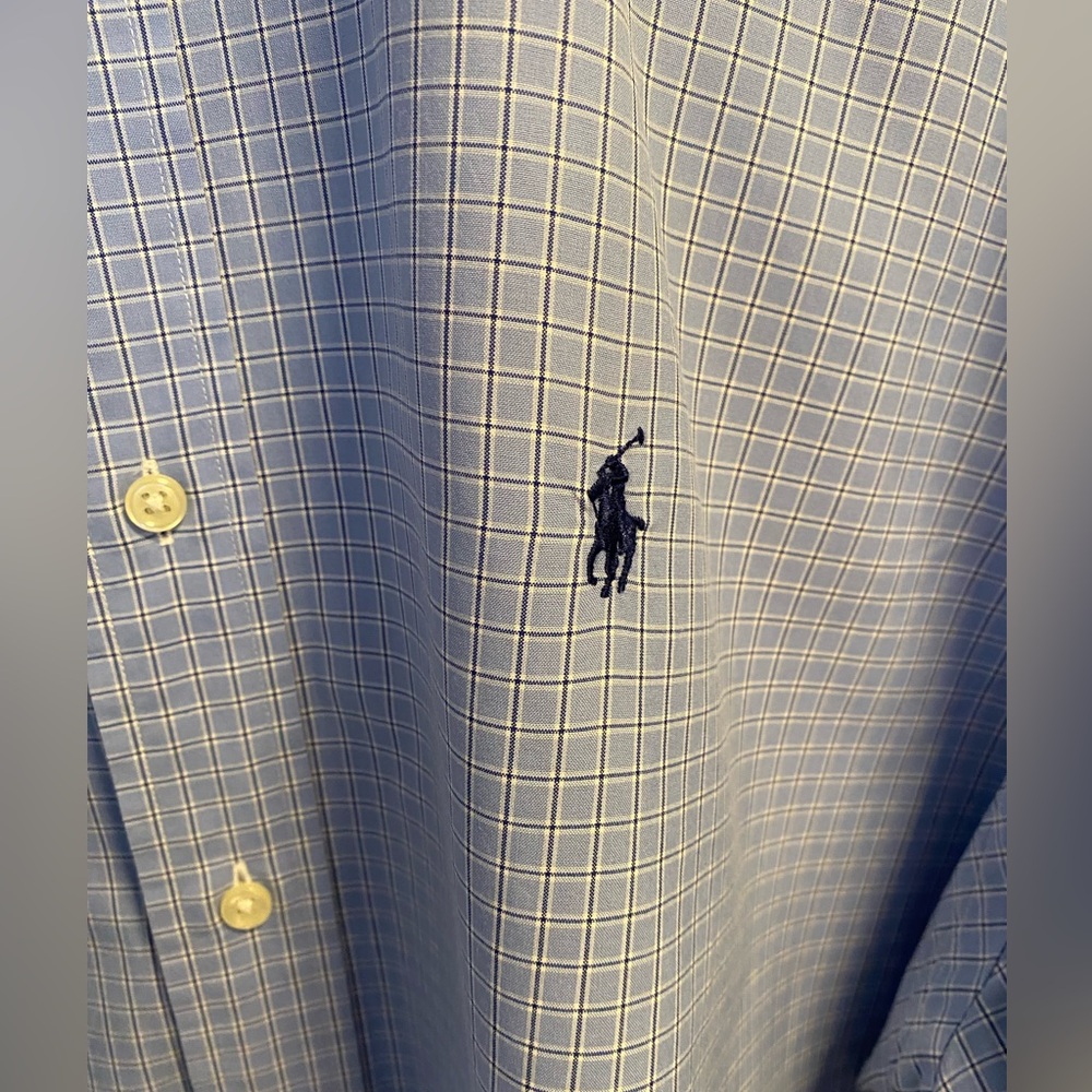 Ralph Lauren Blue Check Dress Shirt - Picture 4 of 4